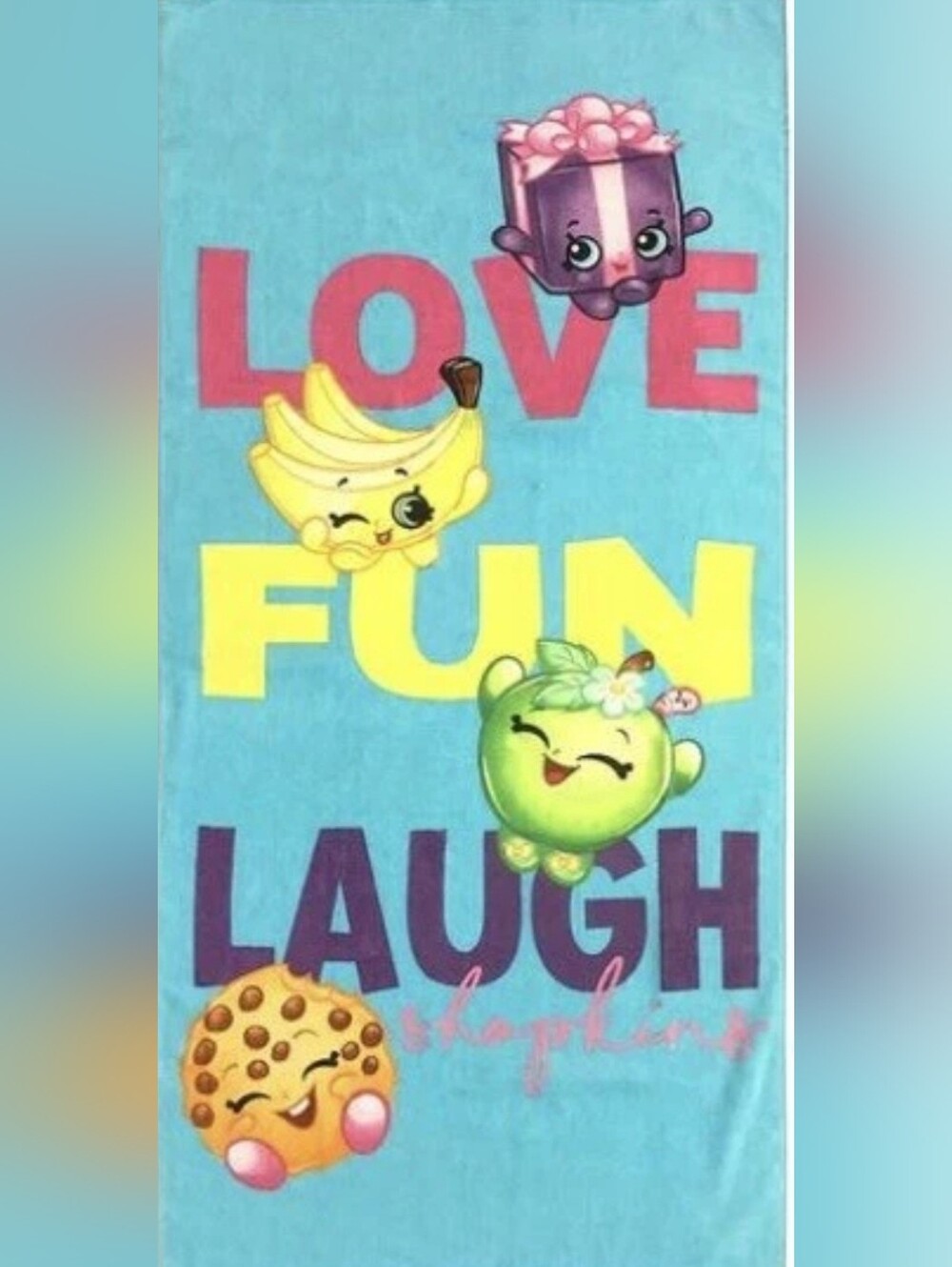 Shopkins Blue Beach Towel 28in X 58in